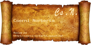 Cserni Norberta névjegykártya